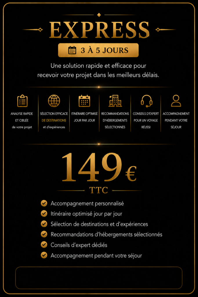 ADPTRAVEL vous présente le Pack Luxury express parfait pour des week end express