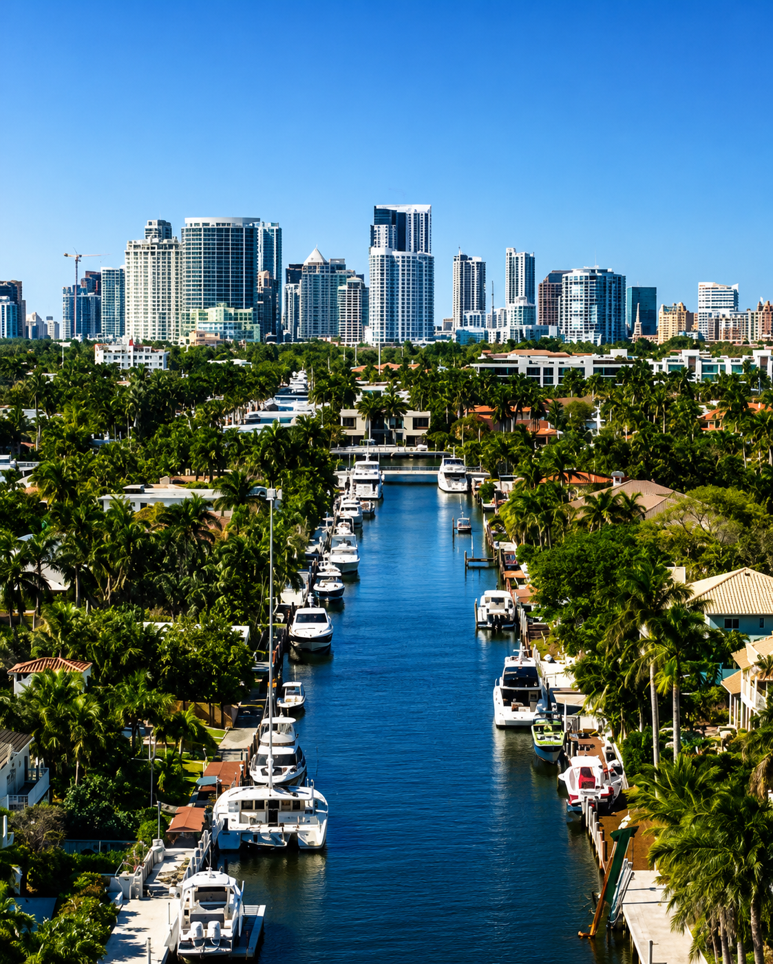 Canaux, yachts et skyline de Fort Lauderdale