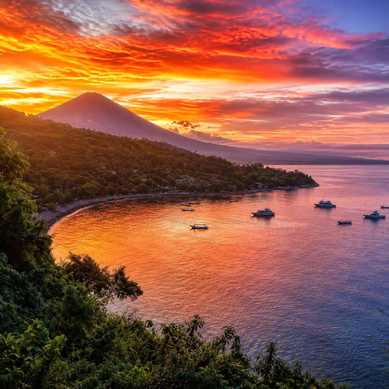Côte paisible d'Amed dans l'est de Bali